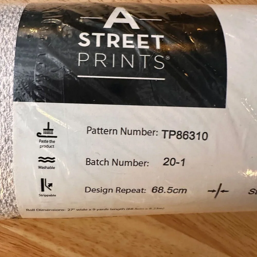 NEW Sealed A Street Payton Black Hexagon Trellis Wallpaper SKU: 2971-86309